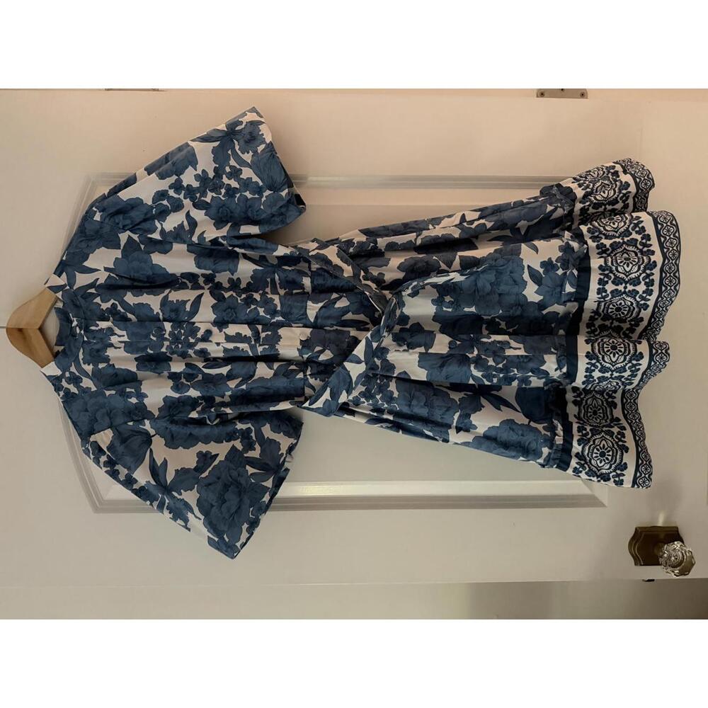 Joie Blue and White Floral Belted Dress